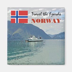 ヴィンテージノルウェースカンジナビアフィヨルド旅行記念品 マグネット