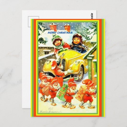 ヴィンテージノルウェーヴィンテージトメット、旧車、子供のコピー ポストカード (正面/裏面)