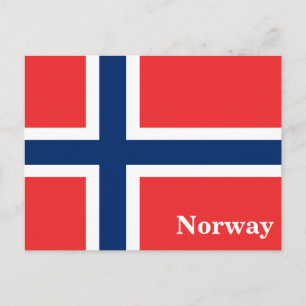 ヴィンテージノルウェー国旗の旅行観光 ポストカード