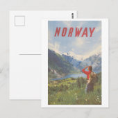 ヴィンテージノルウェー旅行ポスター ポストカード (正面/裏面)