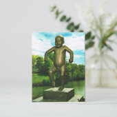 ヴィンテージノルウェー、オスロの彫刻公園 ポストカード (スタンド正面)