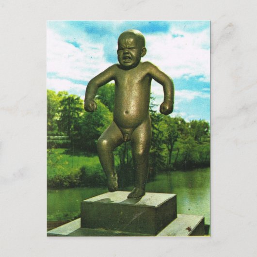 ヴィンテージノルウェー、オスロの彫刻公園 ポストカード (正面)
