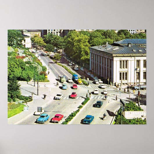 ヴィンテージノルウェー、オスロ市中心部 ポスター (正面)