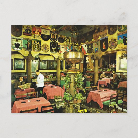ヴィンテージノルウェー，オスロ，レストラ伝統的ン ポストカード (正面)