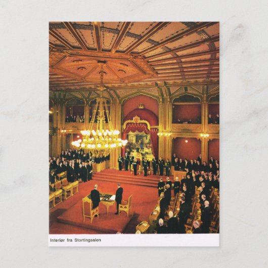 ヴィンテージノルウェー、オスロ、議会 ポストカード (正面)