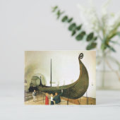 ヴィンテージノルウェー，オスロ， GokstadバイキングSHip, 1956 ポストカード (スタンド正面)