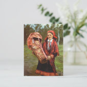 ヴィンテージノルウェー、サーミ語の母とベビー、ラップランド ポストカード (スタンド正面)