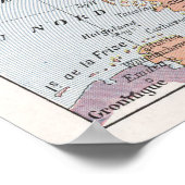 ヴィンテージノルウェー・スウェーデンの地図（1900年） ポスター (角)