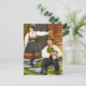 ヴィンテージノルウェー、ノルウェーの伝統的衣装 ポストカード (スタンド正面)