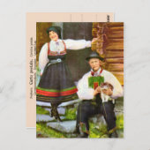 ヴィンテージノルウェー、ノルウェーの伝統的衣装 ポストカード (正面/裏面)