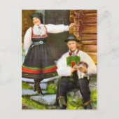 ヴィンテージノルウェー、ノルウェーの伝統的衣装 ポストカード (正面)