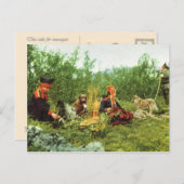 ヴィンテージノルウェー、ラップランド、サミ族の暖炉 ポストカード (正面/裏面)