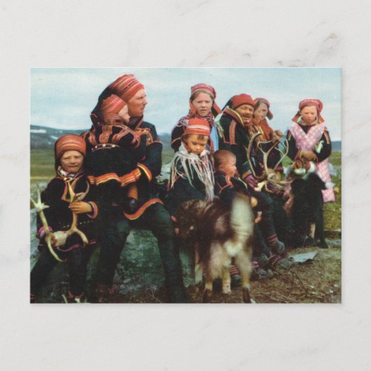 ヴィンテージノルウェー、ラップランド、サーミ族1950 ポストカード (正面)