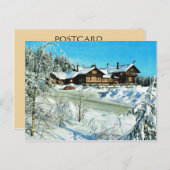ヴィンテージノルウェー,冬の山の雪 ポストカード (正面/裏面)