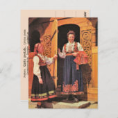 ヴィンテージノルウェー、衣装を着伝統的た女性 ポストカード (正面/裏面)