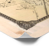 ヴィンテージノルウォークCTの地図(1867) ポスター (角)