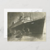 ヴィンテージノルドイチェ・ロイドD.ヨーロッパ貨物船 ポストカード (正面/裏面)