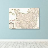 ヴィンテージノルマンディーの地図（1771年） キャンバスプリント (インサイチュ (ウッドフロア))