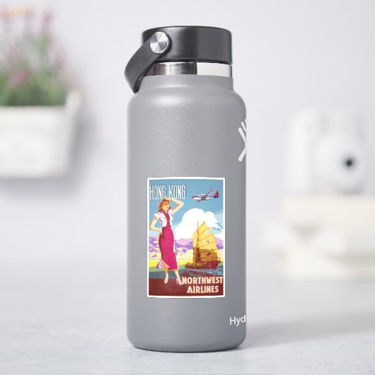 ヴィンテージノースウェ広告スト航空のポスター シール (HydroFlask)