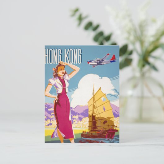 ヴィンテージノースウェ広告スト航空のポスター ポストカード (スタンド正面)