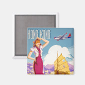 ヴィンテージノースウェ広告スト航空のポスター マグネット (正面/裏面)