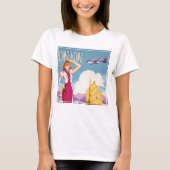 ヴィンテージノースウェ広告スト航空のポスター Tシャツ (正面)