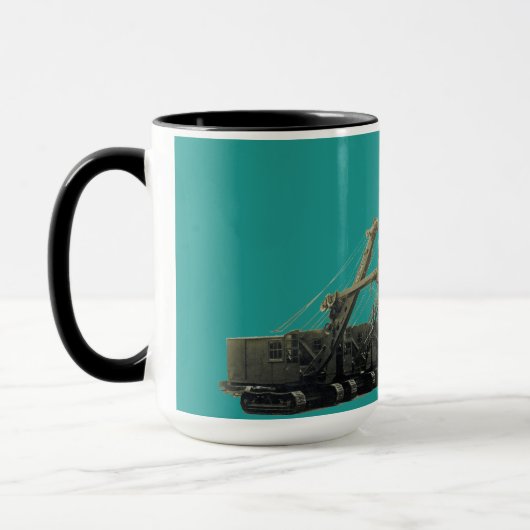 ヴィンテージノースウエストクレーン及びショベル重機 マグカップ (左)