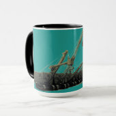 ヴィンテージノースウエストクレーン及びショベル重機 マグカップ (正面左)