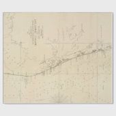 ヴィンテージノースカロライナとバージニア州沿岸地図 ラッピングペーパー (フラット)