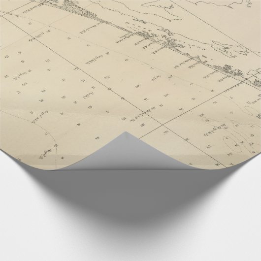 ヴィンテージノースカロライナとバージニア州沿岸地図 ラッピングペーパー (コーナー)