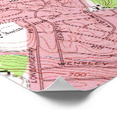 ヴィンテージノースカロライナのシャーロットの地図（1967年） ポスター (角)