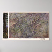 ヴィンテージノースカロライナの地図 ポスター (正面)