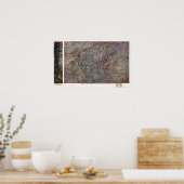 ヴィンテージノースカロライナの地図 ポスター (キッチン)