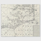 ヴィンテージノースカロライナの地図(1738) ラッピングペーパー (フラット)