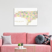 ヴィンテージノースカロライナの地図(1827) キャンバスプリント (インサイチュ (リビング))