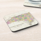 ヴィンテージノースカロライナの地図(1827) コースター (左側)