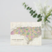 ヴィンテージノースカロライナの地図(1827) ポストカード (スタンド正面)