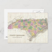 ヴィンテージノースカロライナの地図(1827) ポストカード (正面/裏面)