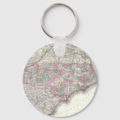 ヴィンテージノースカロライナの地図(1855) キーホルダー (正面)