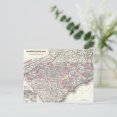 ヴィンテージノースカロライナの地図(1855) ポストカード (スタンド正面)