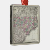 ヴィンテージノースカロライナの地図(1855) メタルオーナメント (右)