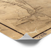 ヴィンテージノースカロライナの地図(1862) ポスター (角)