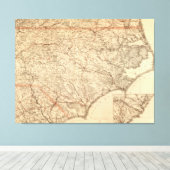 ヴィンテージノースカロライナの地図(1865) キャンバスプリント (インサイチュ (ウッドフロア))