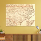 ヴィンテージノースカロライナの地図(1865) キャンバスプリント (インサイチュ (リビング))