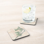 ヴィンテージノースカロライナ州沿岸の地図(1875) コースター (右側)