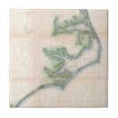 ヴィンテージノースカロライナ州沿岸の地図(1875) タイル (正面)