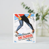 ヴィンテージノースコンウェイニューハンプシャースキー旅行 ポストカード (スタンド正面)