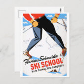 ヴィンテージノースコンウェイニューハンプシャースキー旅行 ポストカード (正面/裏面)