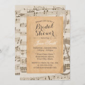 ヴィンテージノートのエレガントブライダルシャワー 招待状 (正面/裏面)