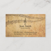 ヴィンテージノートのエレガントミュージカル 名刺 (正面)